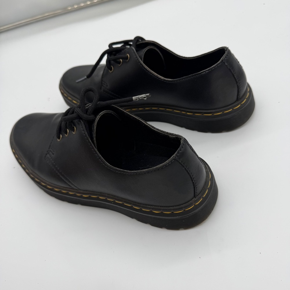 Dr. Martens Zavala Lo Black Leather Oxford Shoes Mens 7 Womens 8 AW004